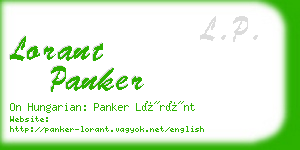 lorant panker business card